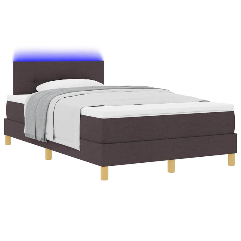 vidaXL Boxrugós ágy matracmal sötétbarna 120 x 200 cm szövet
