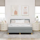 vidaXL LED Box Spring Ágy Világosszürke 140 x 190 cm szövet