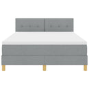 vidaXL LED Box Spring Ágy Világosszürke 140 x 190 cm szövet
