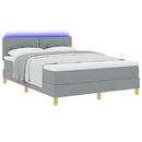 vidaXL LED Box Spring Ágy Világosszürke 140 x 190 cm szövet