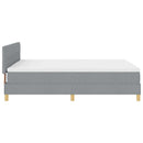 vidaXL LED Box Spring Ágy Világosszürke 140 x 190 cm szövet