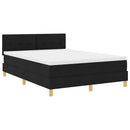 vidaXL LED Box Spring Ágy párnával Fekete 160 x 200 cm szövet