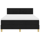 vidaXL LED Box Spring Ágy párnával Fekete 160 x 200 cm szövet