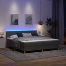 vidaXL LED Box Spring Ágy fejtámlával Sötétszürke 180 x 200 cm szövet