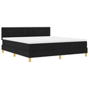 vidaXL LED Box Spring Ágy LED szalagokkal Fekete 180 x 200 cm szövet
