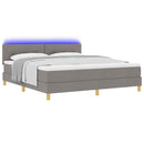 vidaXL LED Box Spring Ágy LED szalagokkal Tópszínű 180 x 200 cm szövet