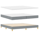 vidaXL LED Box Spring Ágy Világosszürke 200 x 200 cm szövet