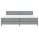 vidaXL Boxrugós ágy matracmal Világosszürke 200 x 200 cm szövet