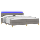 vidaXL LED Box Spring Ágy párnával Tópszínű 200 x 200 cm szövet