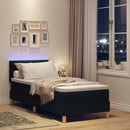 vidaXL LED Box Spring Ágy párnával Fekete 80 x 200 cm szövet