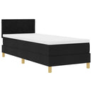 vidaXL LED Box Spring Ágy párnával Fekete 80 x 200 cm szövet