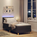 vidaXL LED Box Spring Ágy fejtámlával Sötét Barna 80 x 200 cm szövet