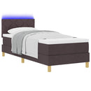 vidaXL LED Box Spring Ágy fejtámlával Sötét Barna 80 x 200 cm szövet