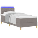 vidaXL LED Box Spring Ágy fejtámlával Tópszínű 80 x 200 cm szövet