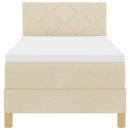 vidaXL Boxrugós ágy matracmal fejtámlával Krém 80 x 200 cm szövet