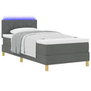 vidaXL LED Box Spring Ágy fejtámlával Sötétszürke 100 x 200 cm szövet