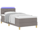 vidaXL LED Box Spring Ágy LED szalagokkal Tópszínű 100 x 200 cm szövet