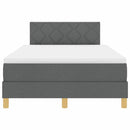 vidaXL Boxrugós ágy matracmal Sötétszürke 120 x 190 cm szövet