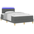vidaXL LED Box Spring Ágy fejtámlával Sötétszürke 120 x 190 cm szövet