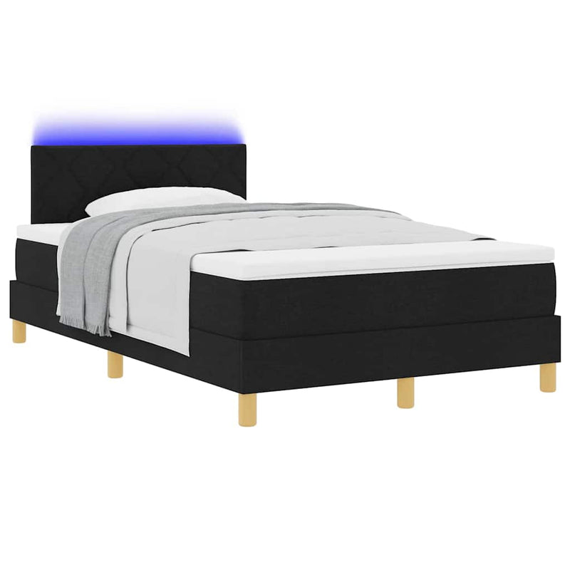 vidaXL Boxrugós ágy matracmal fejtámlával Fekete 120 x 190 cm szövet