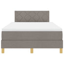 vidaXL Boxrugós ágy matracmal fejtámlával Tópszínű 120 x 190 cm szövet