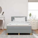 vidaXL LED Box Spring Ágy párnával Világosszürke 120 x 200 cm szövet