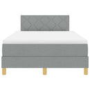 vidaXL Boxrugós ágy matracmal Világosszürke 120 x 200 cm szövet