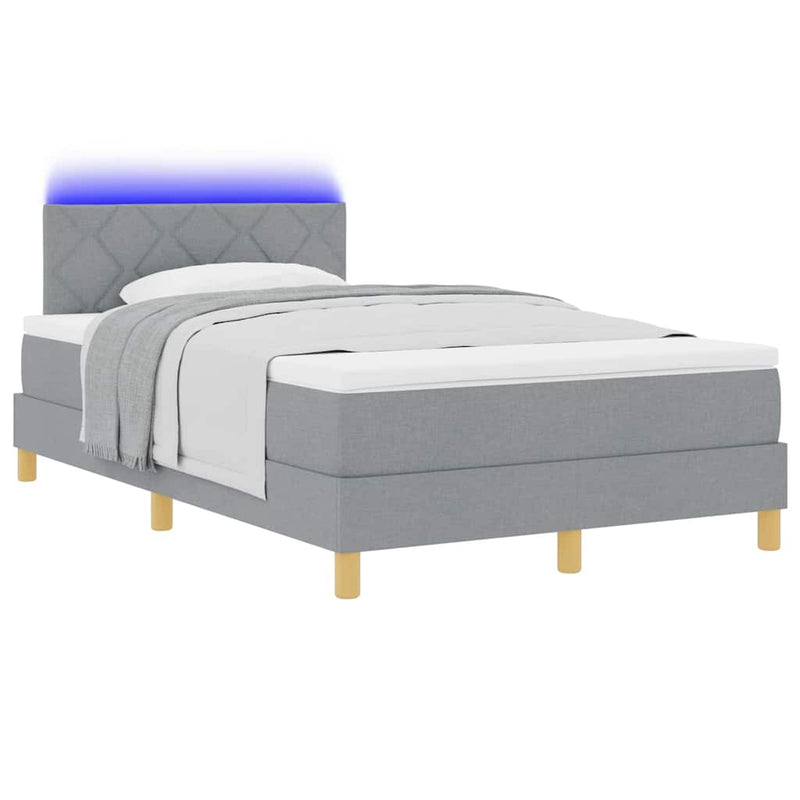 vidaXL Boxrugós ágy matracmal Világosszürke 120 x 200 cm szövet