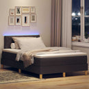vidaXL LED Box Spring Ágy fejtámlával Sötét Barna 120 x 200 cm szövet