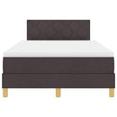 vidaXL Boxrugós ágy matracmal sötétbarna 120 x 200 cm szövet