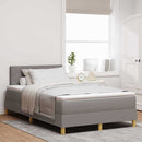 vidaXL LED Box Spring Ágy fejtámlával Tópszínű 120 x 200 cm szövet