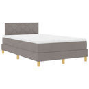 vidaXL LED Box Spring Ágy fejtámlával Tópszínű 120 x 200 cm szövet