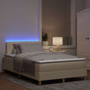 vidaXL LED Box Spring Ágy LED szalagokkal Krém 120 x 200 cm szövet