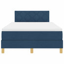 vidaXL Boxrugós ágy matracmal fejtámlával Kék 120 x 200 cm szövet