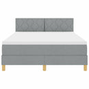 vidaXL Boxrugós ágy matracmal Világosszürke 140 x 190 cm szövet