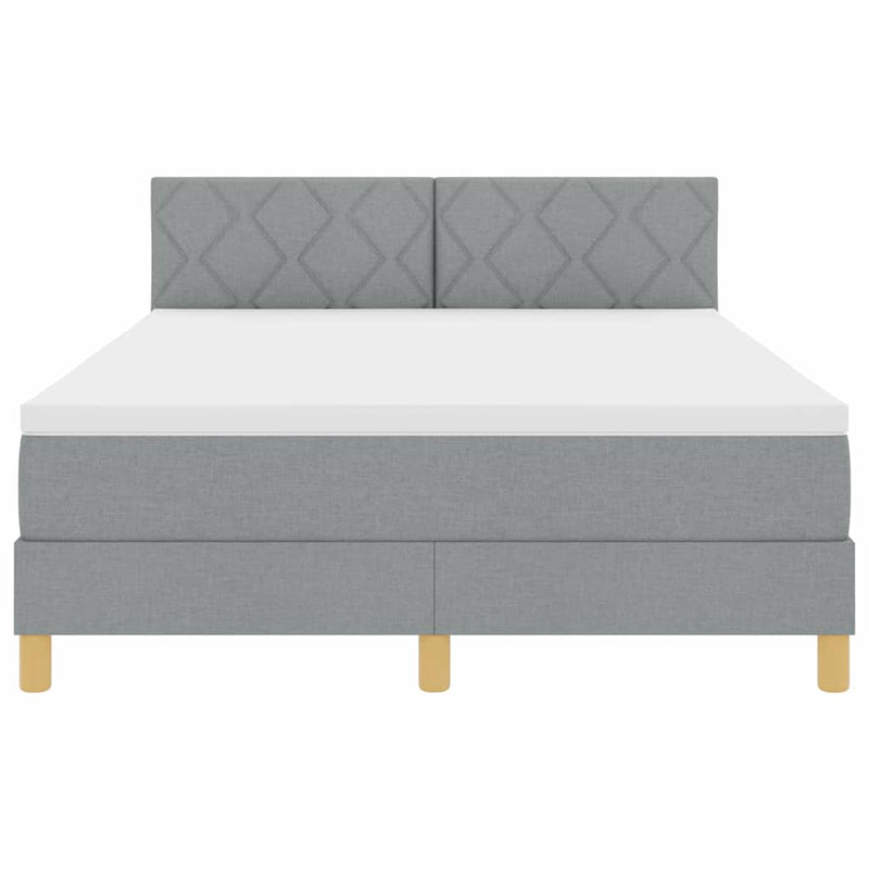 vidaXL Boxrugós ágy matracmal Világosszürke 140 x 190 cm szövet