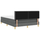 vidaXL LED Box Spring Ágy fejtámlával Sötétszürke 140 x 190 cm szövet