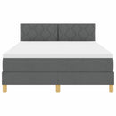 vidaXL Boxrugós ágy matracmal Sötétszürke 140 x 190 cm szövet