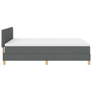 vidaXL LED Box Spring Ágy fejtámlával Sötétszürke 140 x 190 cm szövet