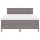 vidaXL LED Box Spring Ágy fejtámlával Tópszínű 140 x 190 cm szövet
