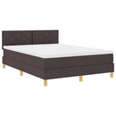 vidaXL LED Box Spring Ágy fejtámlával Sötét Barna 140 x 200 cm szövet