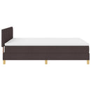 vidaXL LED Box Spring Ágy fejtámlával Sötét Barna 140 x 200 cm szövet