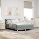 vidaXL LED Box Spring Ágy Világosszürke 160 x 200 cm szövet