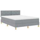 vidaXL LED Box Spring Ágy Világosszürke 160 x 200 cm szövet