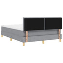 vidaXL LED Box Spring Ágy Világosszürke 160 x 200 cm szövet