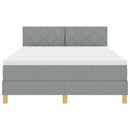 vidaXL LED Box Spring Ágy Világosszürke 160 x 200 cm szövet