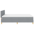 vidaXL LED Box Spring Ágy Világosszürke 160 x 200 cm szövet
