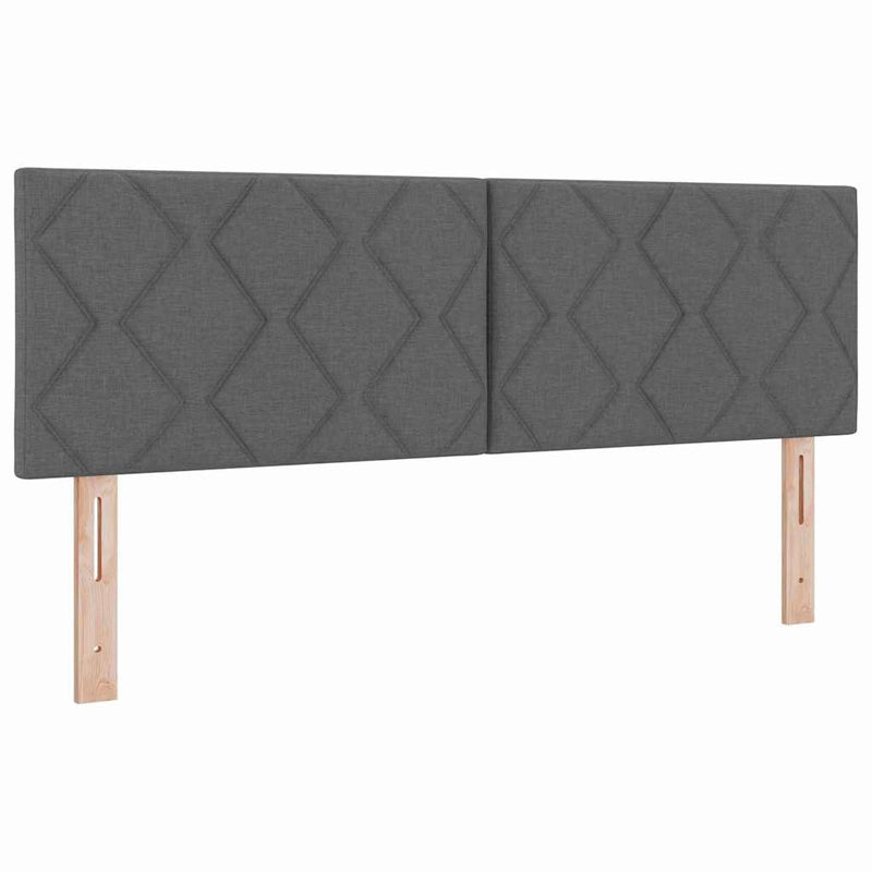 vidaXL Boxrugós ágy matracmal Sötétszürke 160 x 200 cm szövet