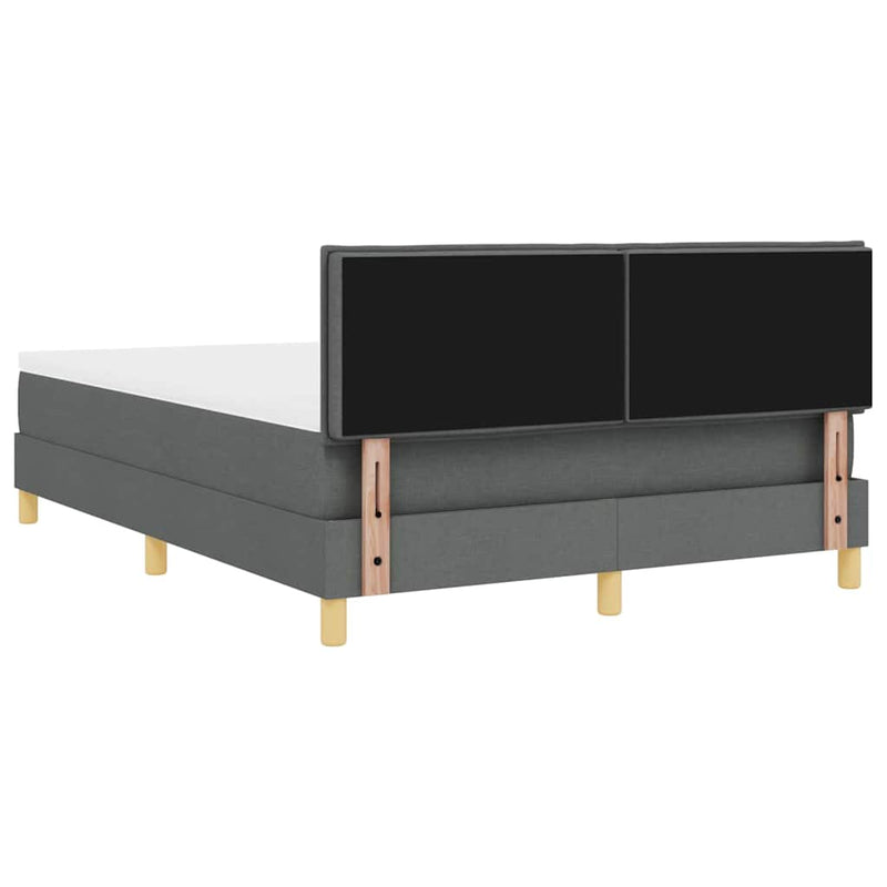 vidaXL Boxrugós ágy matracmal Sötétszürke 160 x 200 cm szövet