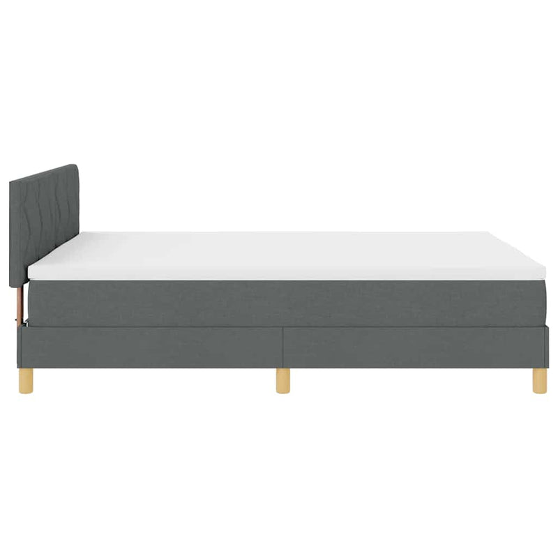 vidaXL Boxrugós ágy matracmal Sötétszürke 160 x 200 cm szövet